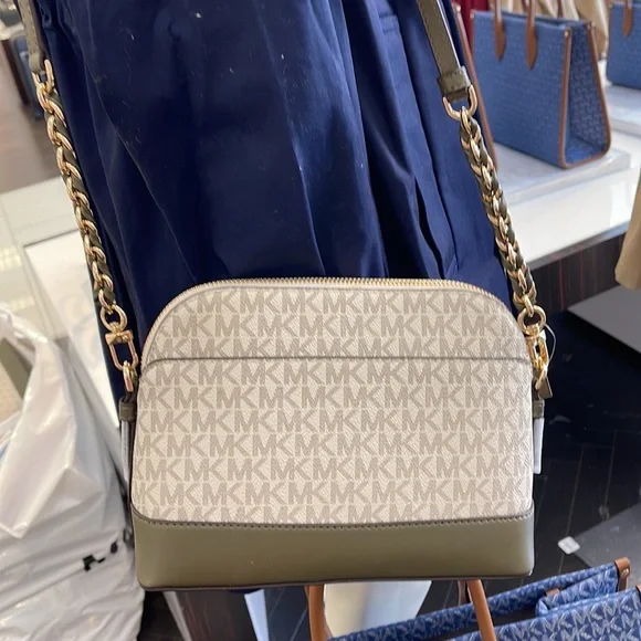 MICHAEL KORS Jet Set Charm Crossbody bag canvas Light Sage /Olive - Picture 9 of 16